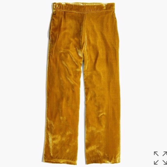 Madewell Pull On Velvet Pants Vintage Gold - Picture 3 of 10